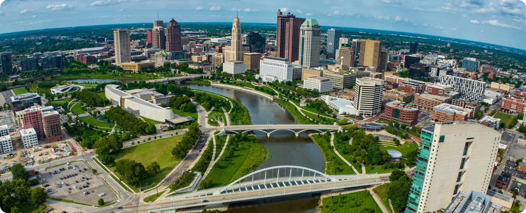 Commercial construction and urban development in Columbus, Ohio, representing the work of Ohio licensed general contractors.